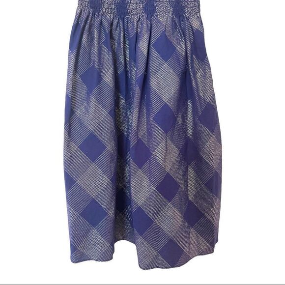 Hill House Athena Nap Dress Navy Glitter Check in Size XS - Picture 6 of 8